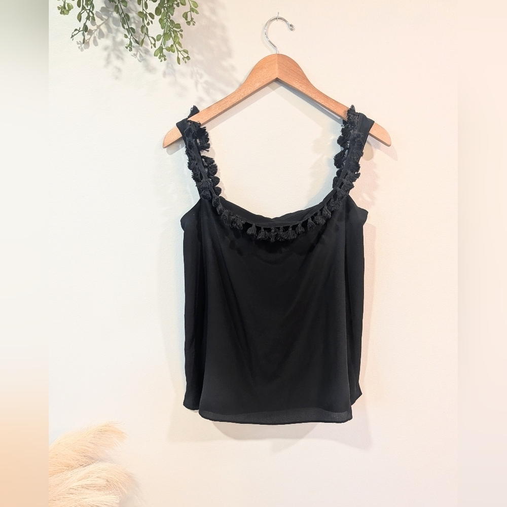 Cami NYC Black Ruffle Camisole Size Lg